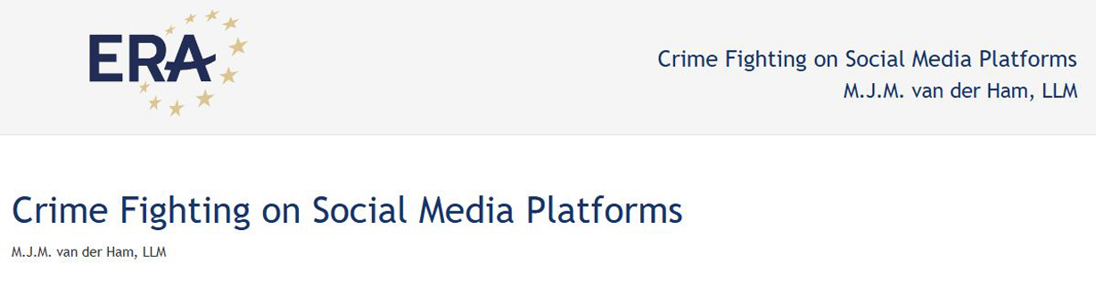 Crime Fighting on Social Media Platforms by Marc van der Ham Crime Fighting on Social Media Platforms by Marc van der Ham