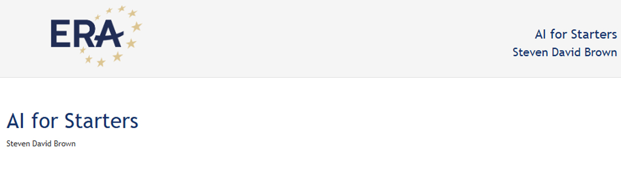 AI for Starters by Steven David